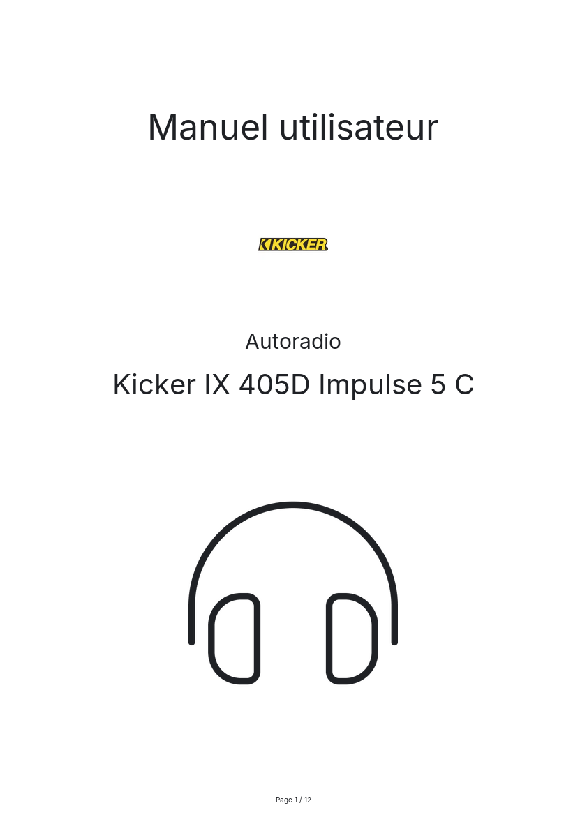 Image de la première page du manuel de l'appareil IX 405D Impulse 5 C