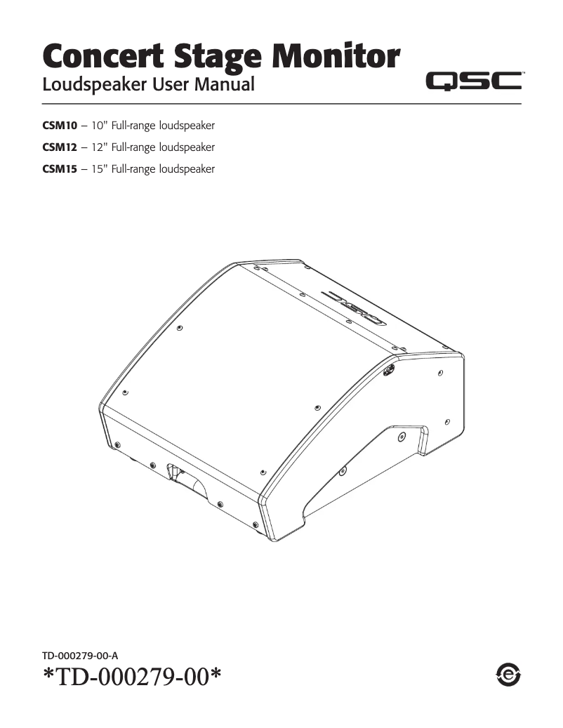 Page n°1 - Manuel utilisateur QSC CSM15