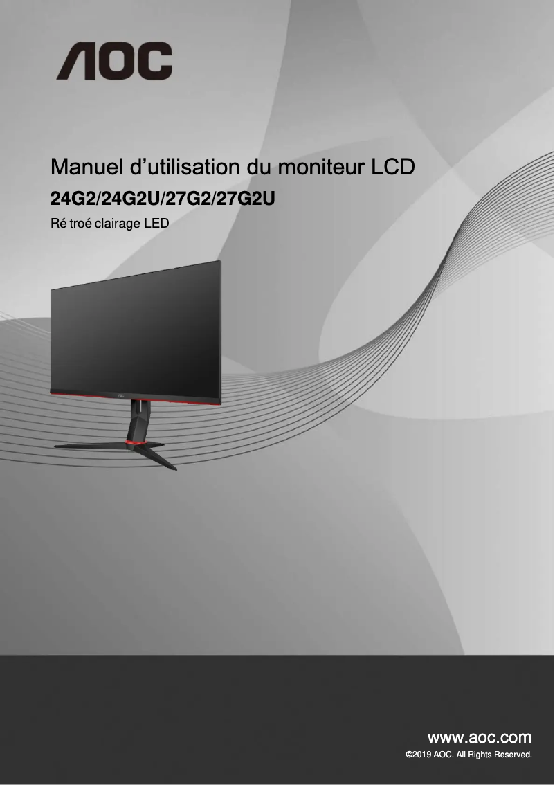 Page 1 de la notice Label énergétique AOC 27G2U