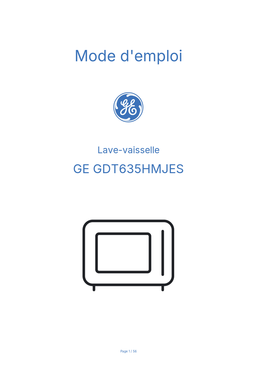 Page n°1 - Mode d'emploi GE GDT635HMJES