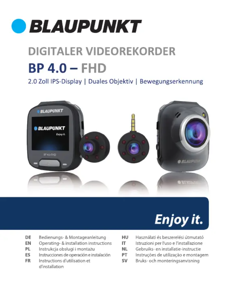 Page 1 de la notice Manuel utilisateur Blaupunkt BP 4.0 FHD