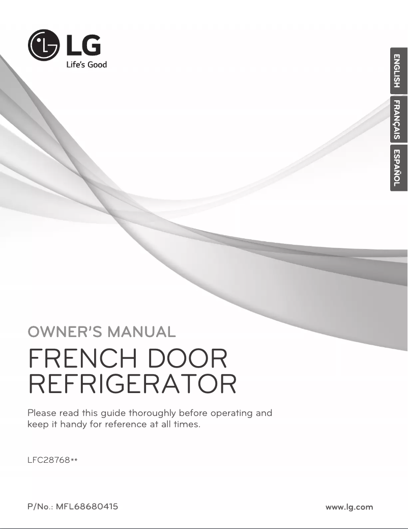 Page 1 de la notice Manuel utilisateur LG LFC28768SB