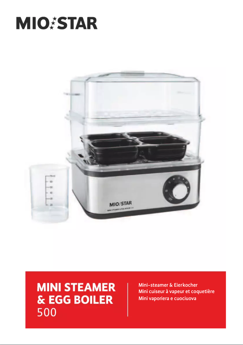 Page 1 de la notice Manuel utilisateur Mio Star Mini Steamer & Egg Boiler 500