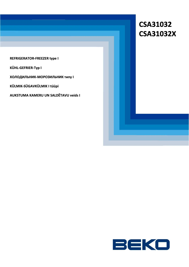 Page 1 de la notice Manuel utilisateur Beko CSA31032X