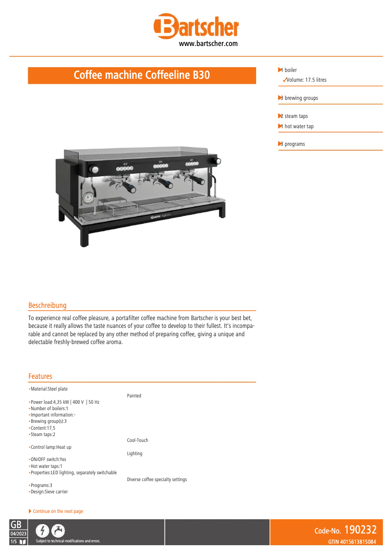 Image de la première page du manuel de l'appareil B30