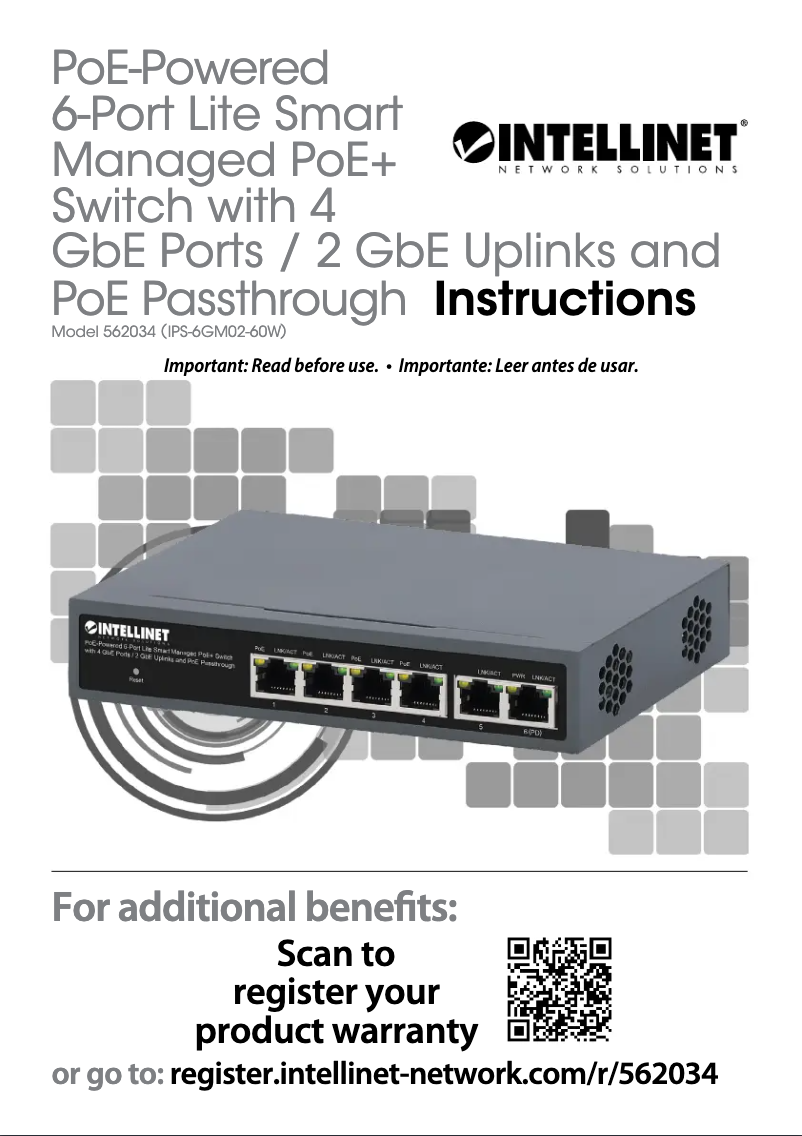 Page n°1 - Manuel utilisateur Intellinet 562034
