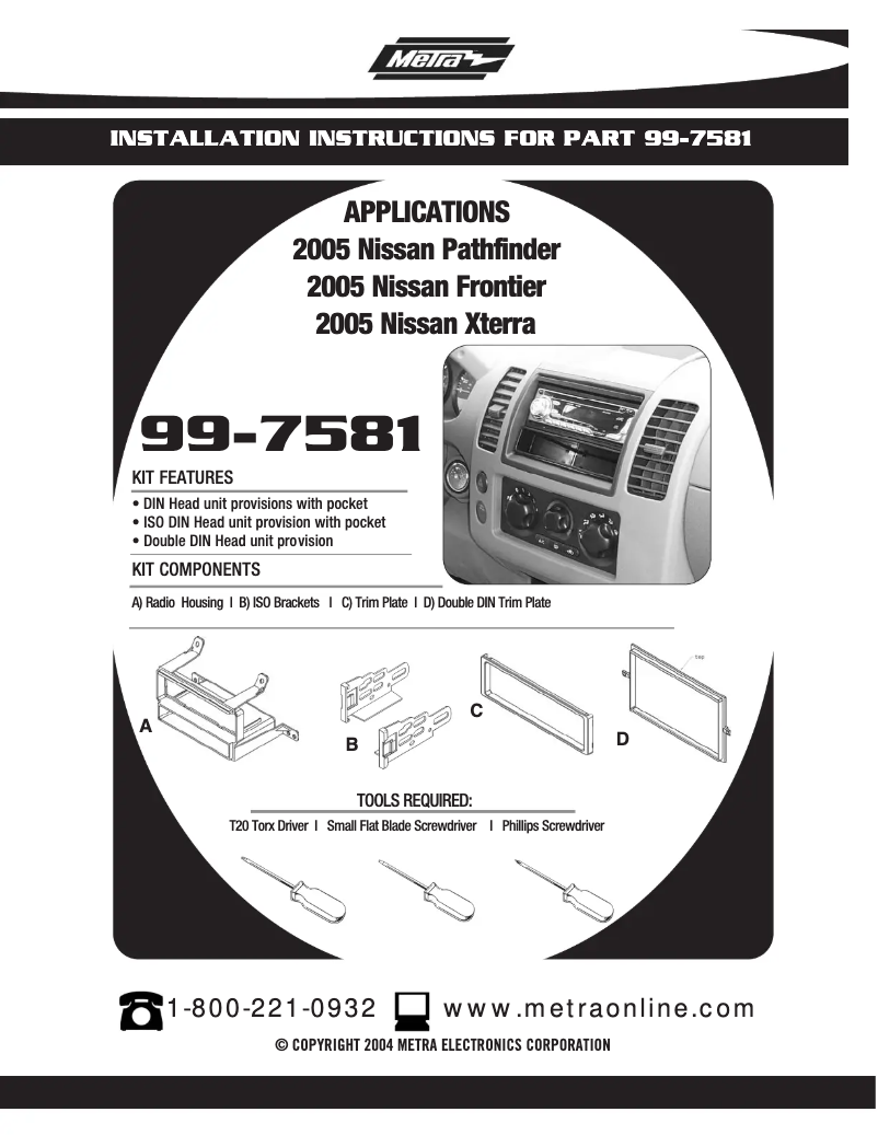 Página 1 del manual Guía de instalación Metra 99-7581