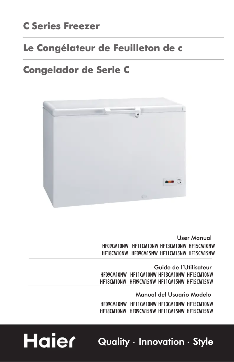 Image de la première page du manuel de l'appareil HF11CM10NW