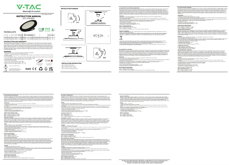 Page 1 de la notice Manuel utilisateur V-TAC VT-92150
