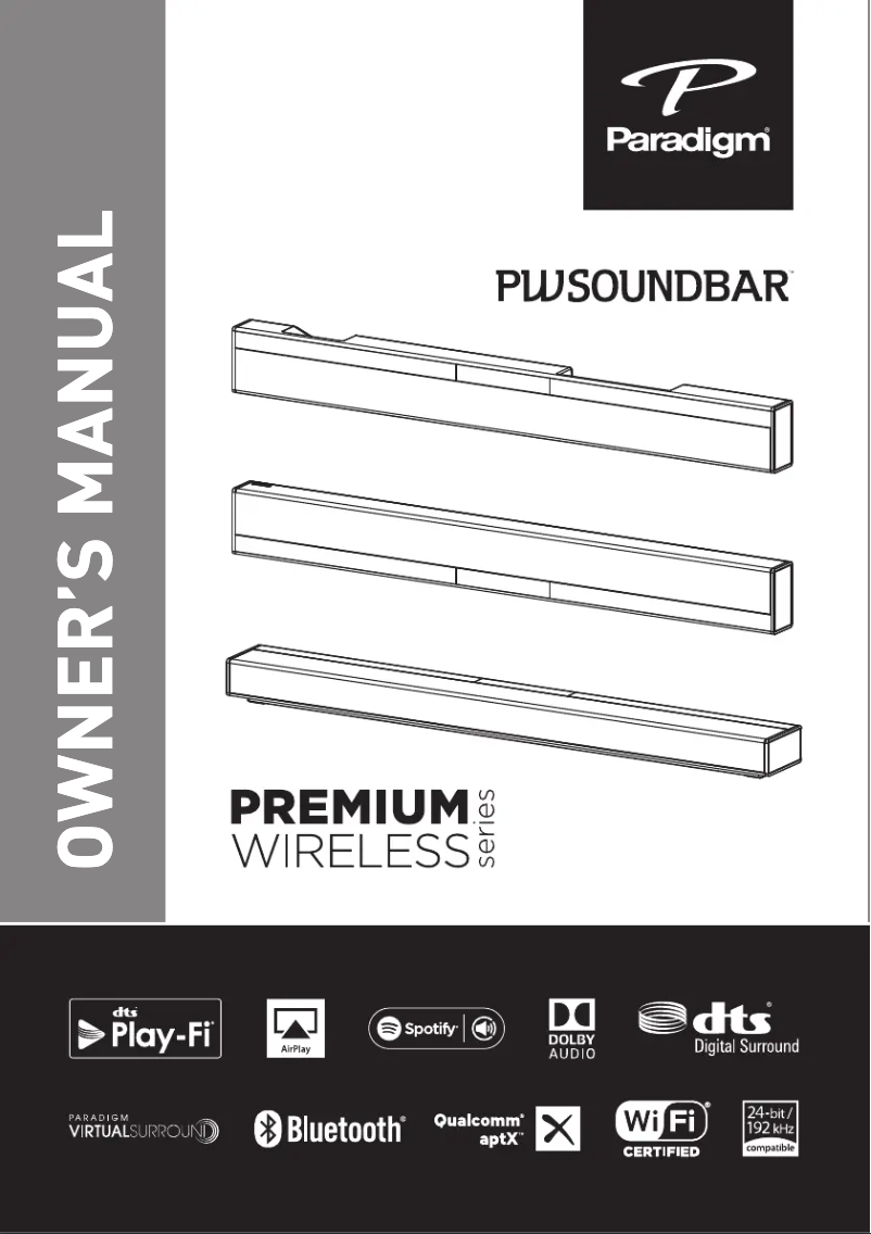 Page n°1 - Manuel utilisateur Paradigm PW Soundbar