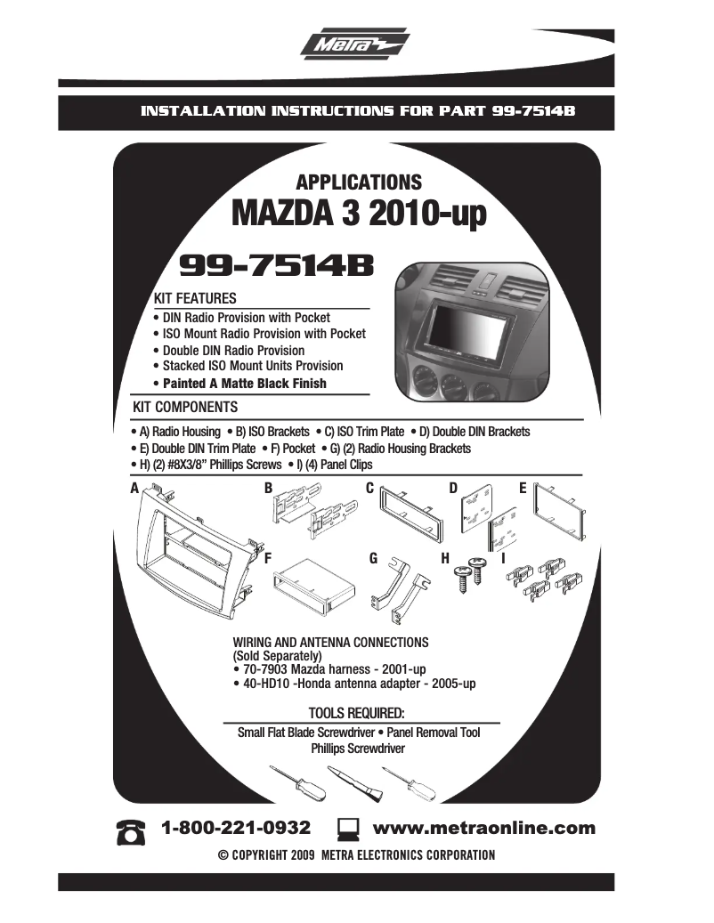 Page n°1 - Mode d'emploi Metra 99-7514B