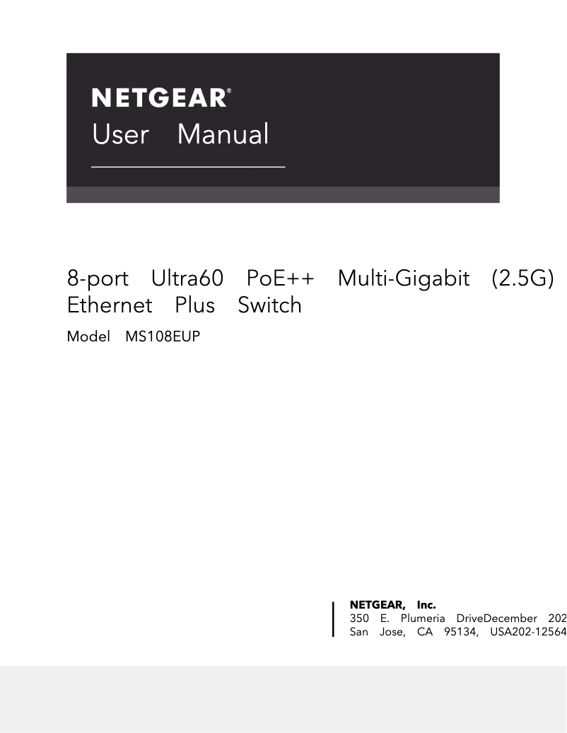 Page n°1 - Manuel utilisateur Netgear MS108EUP