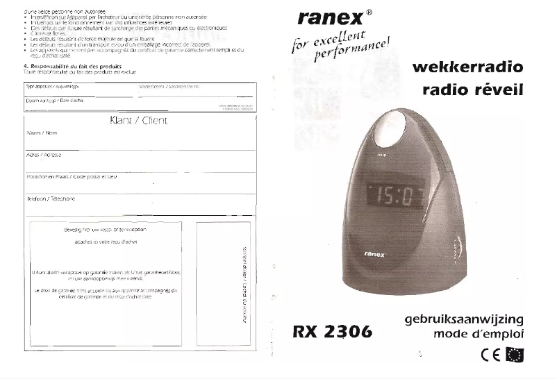 Page 1 de la notice Manuel utilisateur Ranex RX2306