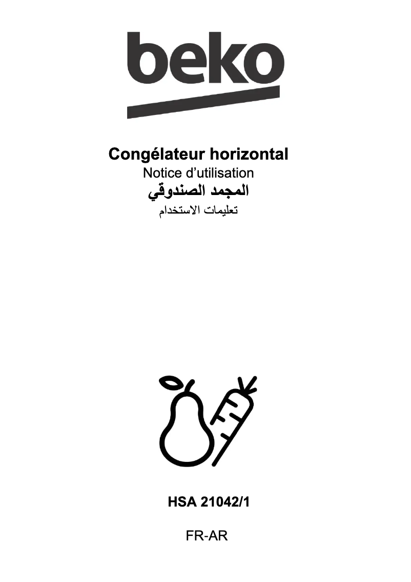 Page 1 de la notice Manuel utilisateur Beko HSA 21042/1