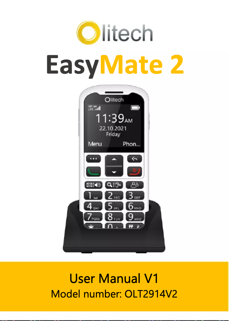 Page 1 de la notice Manuel utilisateur Olitech EasyMate 2