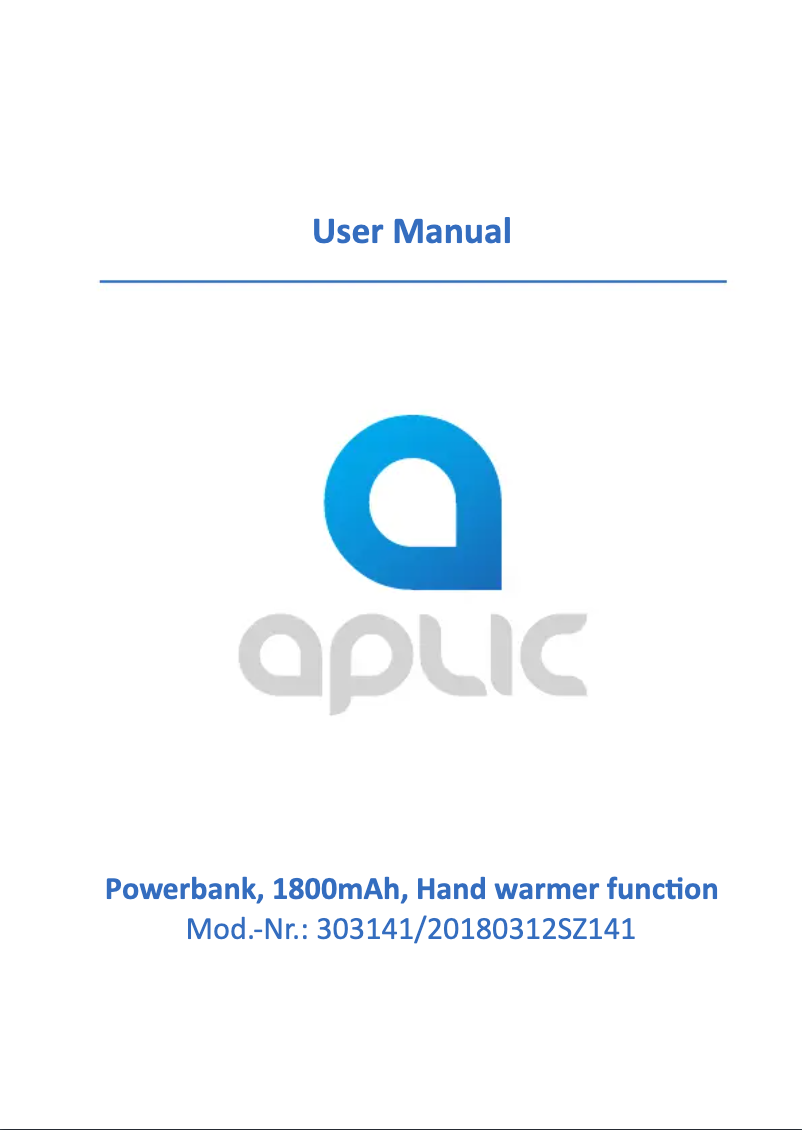 Page n°1 - Manuel utilisateur Aplic 303141