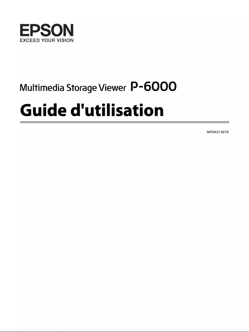 Page n°1 - Manuel utilisateur Epson P-6000