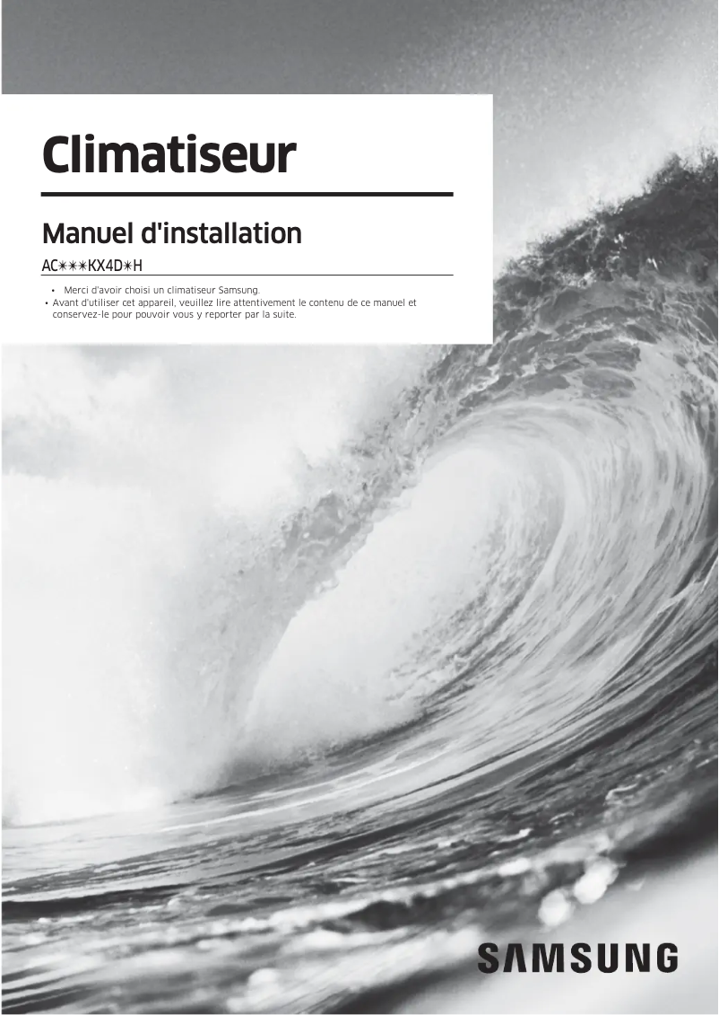 Page n°1 - Manuel utilisateur Samsung AC100KX4DKH/EU