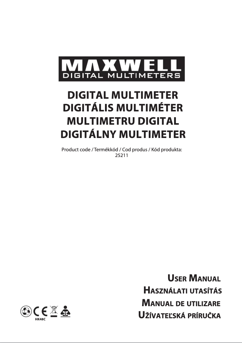 Page n°1 - Manuel utilisateur Maxwell MX-25211
