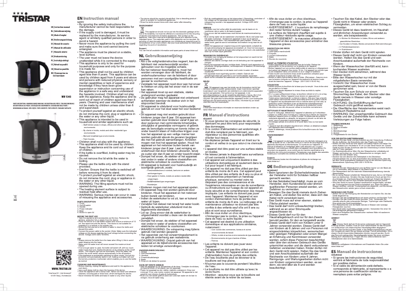 Page 1 de la notice Manuel utilisateur TriStar WK-1343