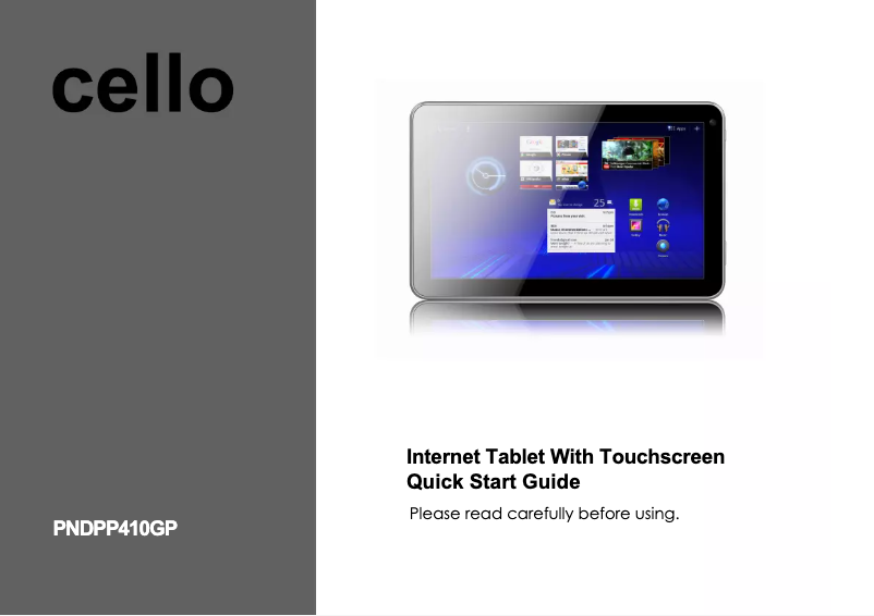 Page 1 de la notice Manuel utilisateur Cello PNDPP410GP