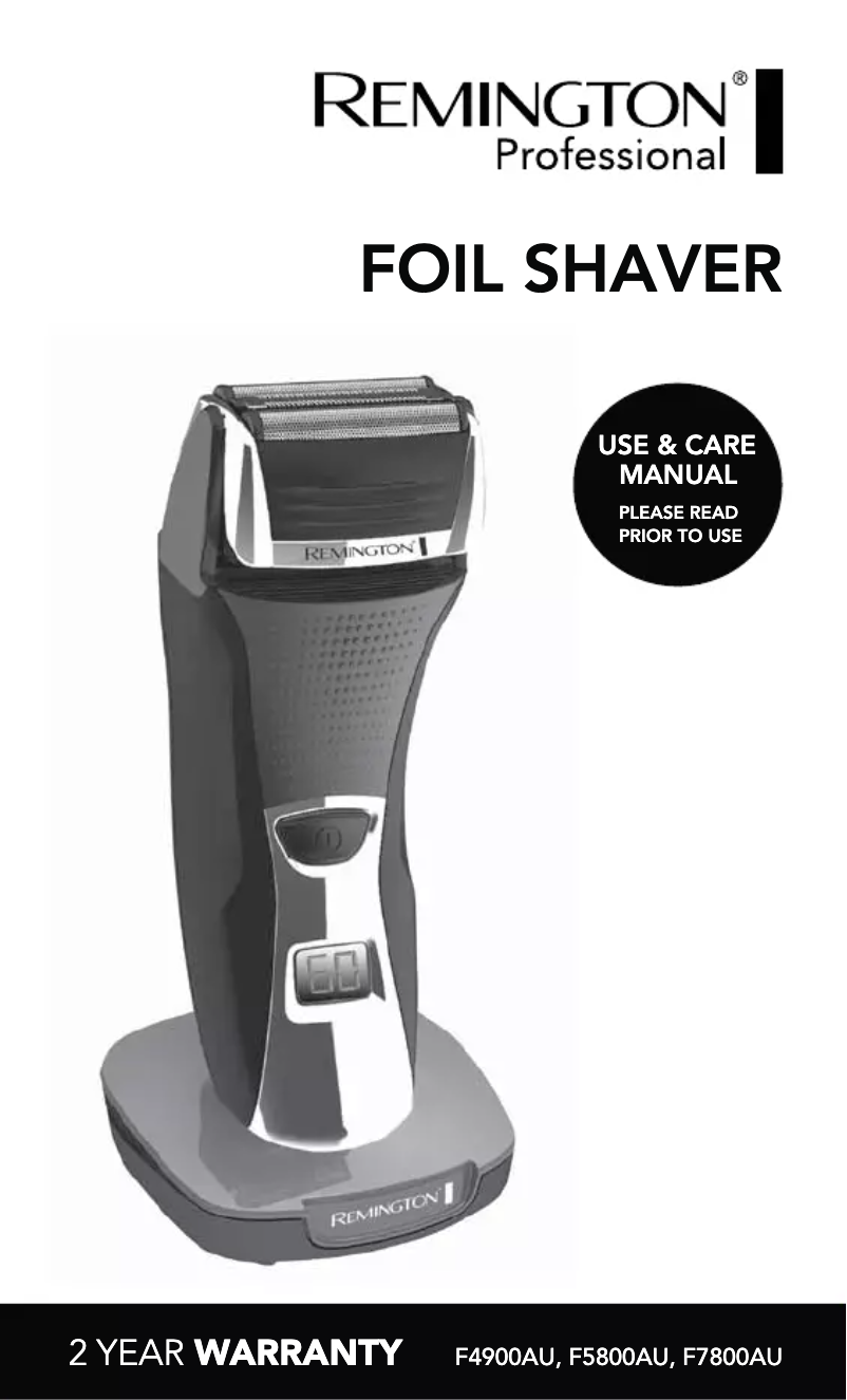 Page 1 de la notice Manuel utilisateur Remington F5800AU