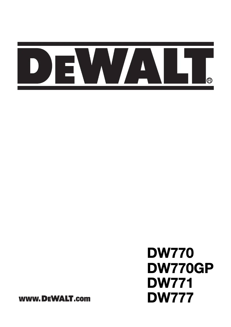 Page n°1 - Manuel utilisateur DeWalt DW770GP