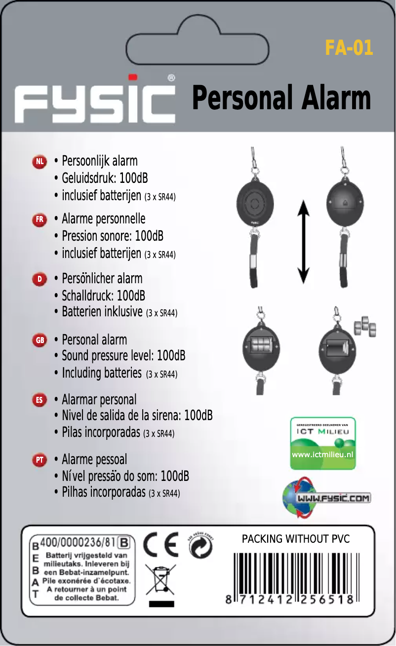 Page n°1 - Manuel utilisateur Fysic FA-01