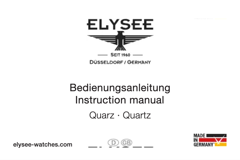 Page 1 de la notice Manuel utilisateur Elysee Zelos 98004