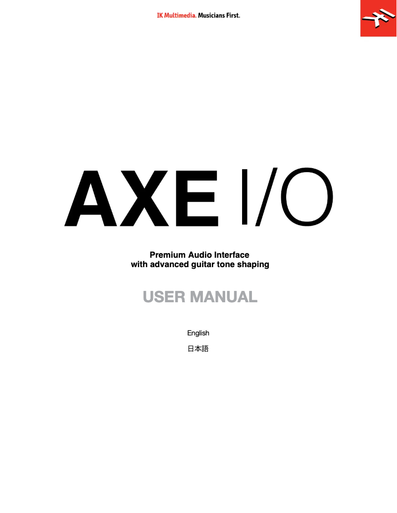 Page n°1 - Manuel utilisateur IK Multimedia AXE I/O