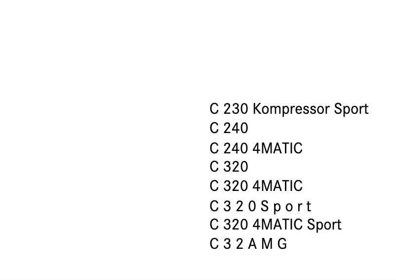 Page 1 de la notice Manuel utilisateur Mercedes-Benz C240 4Matic (2003)