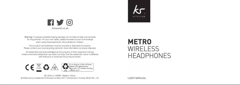 Page 1 de la notice Manuel utilisateur KitSound Metro