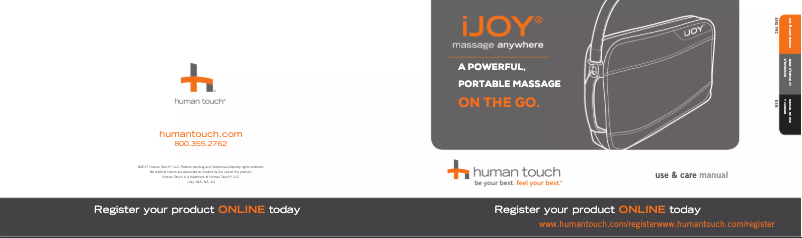 Page n°1 - Manuel d'utilisation et d'entretien Human Touch iJoy Massage Anywhere