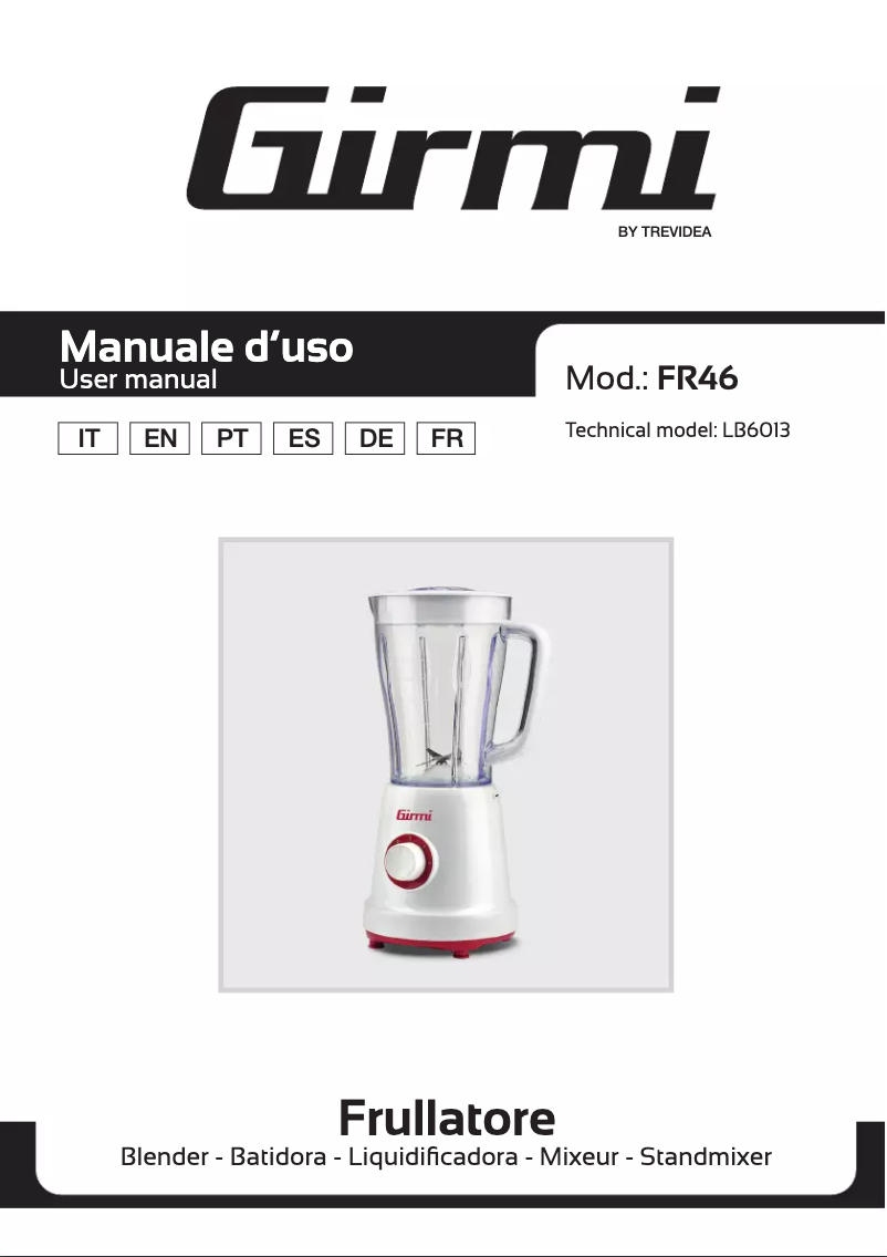 Page 1 de la notice Manuel utilisateur Girmi FR46