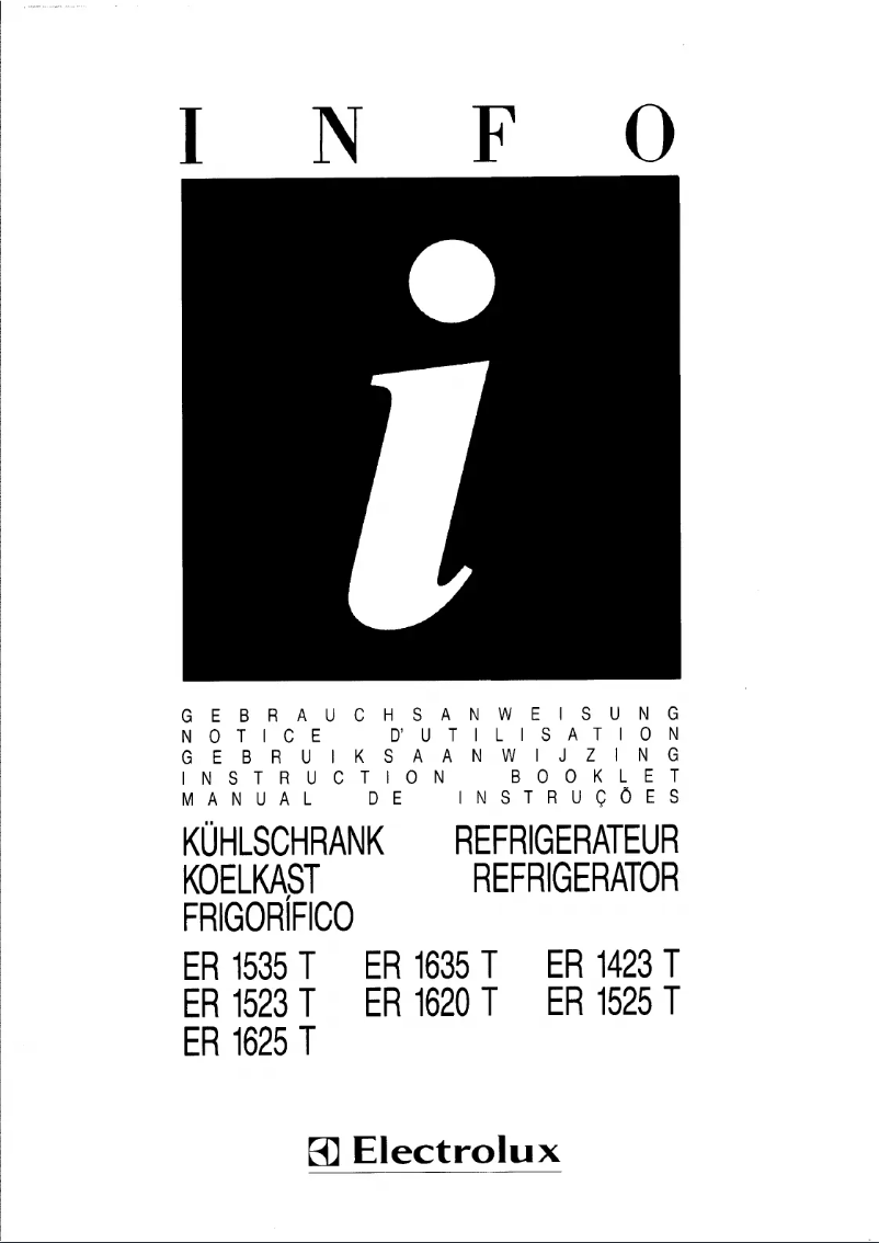 Page n°1 - Manuel utilisateur Electrolux ER 1523 T