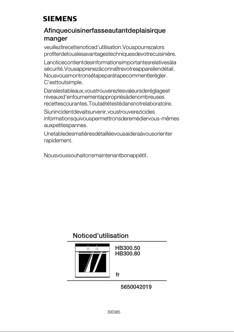Image de la première page du manuel de l'appareil HB300550