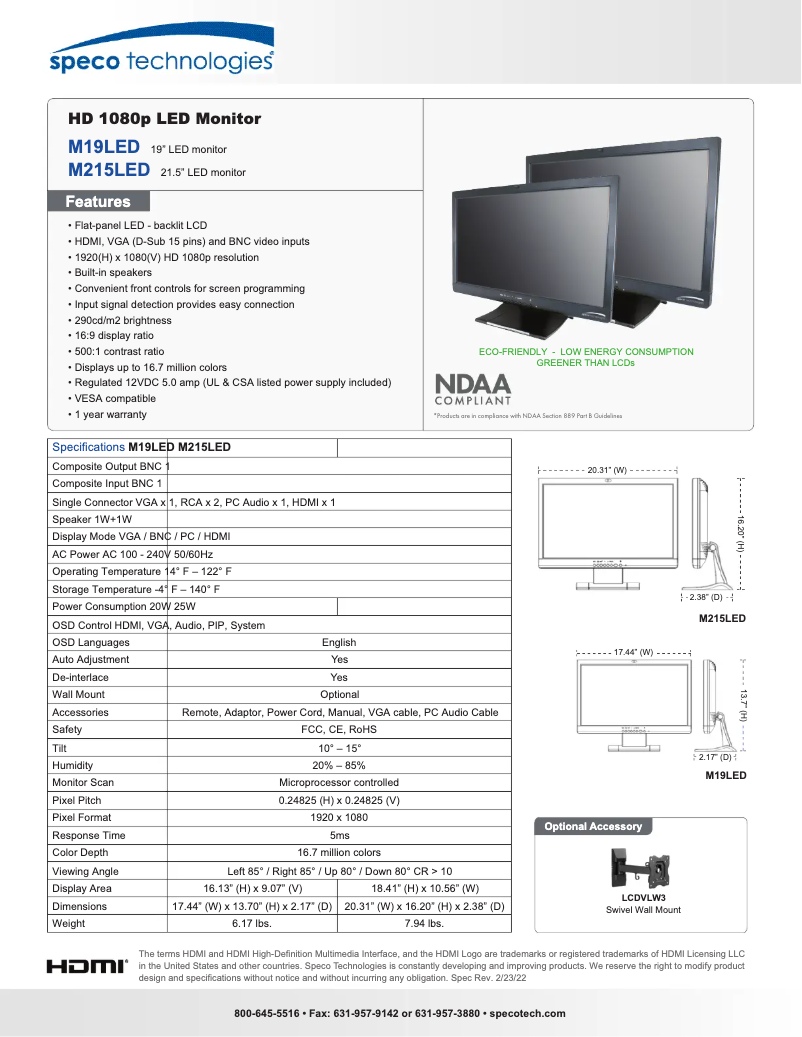 Image de la première page du manuel de l'appareil M19LED