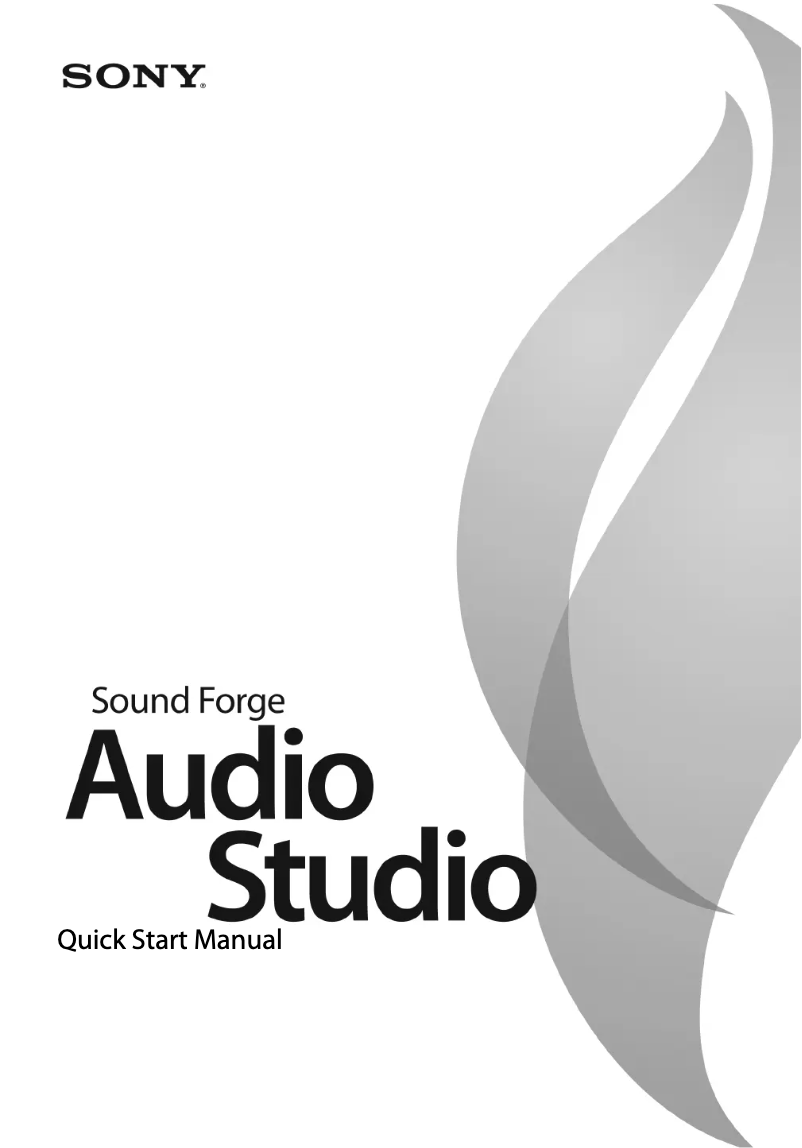 Page 1 de la notice Manuel utilisateur Sony Sound Forge Audio Studio 9