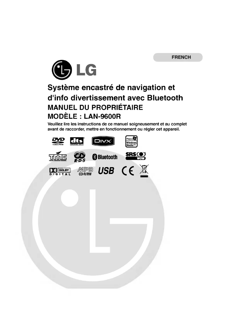 Page 1 de la notice Manuel utilisateur LG LAN-9600R