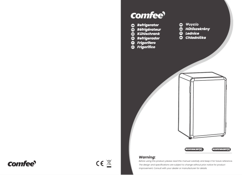 Page n°1 - Manuel utilisateur Comfee RCD113WH2RT