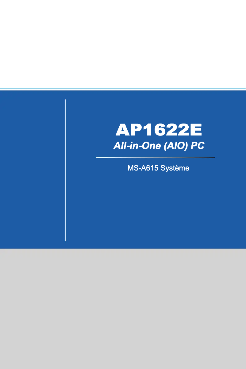 Page n°1 - Manuel utilisateur MSI Wind Top AP1622ET