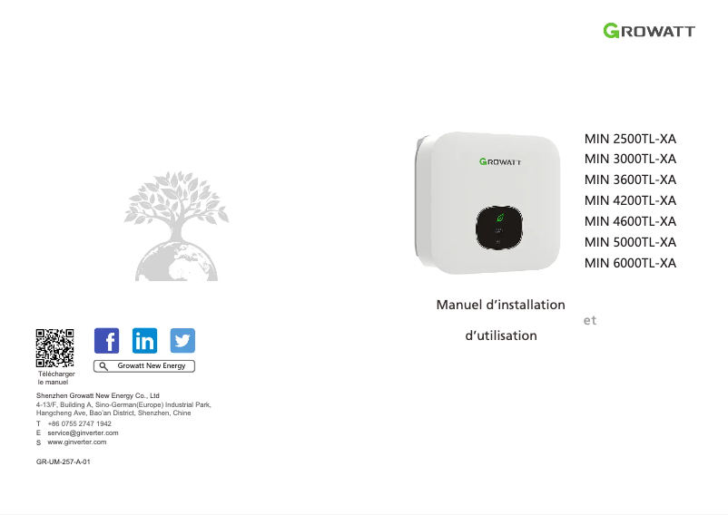 Página 1 del manual Manual de usuario Growatt MIN 2500-6000TL-X