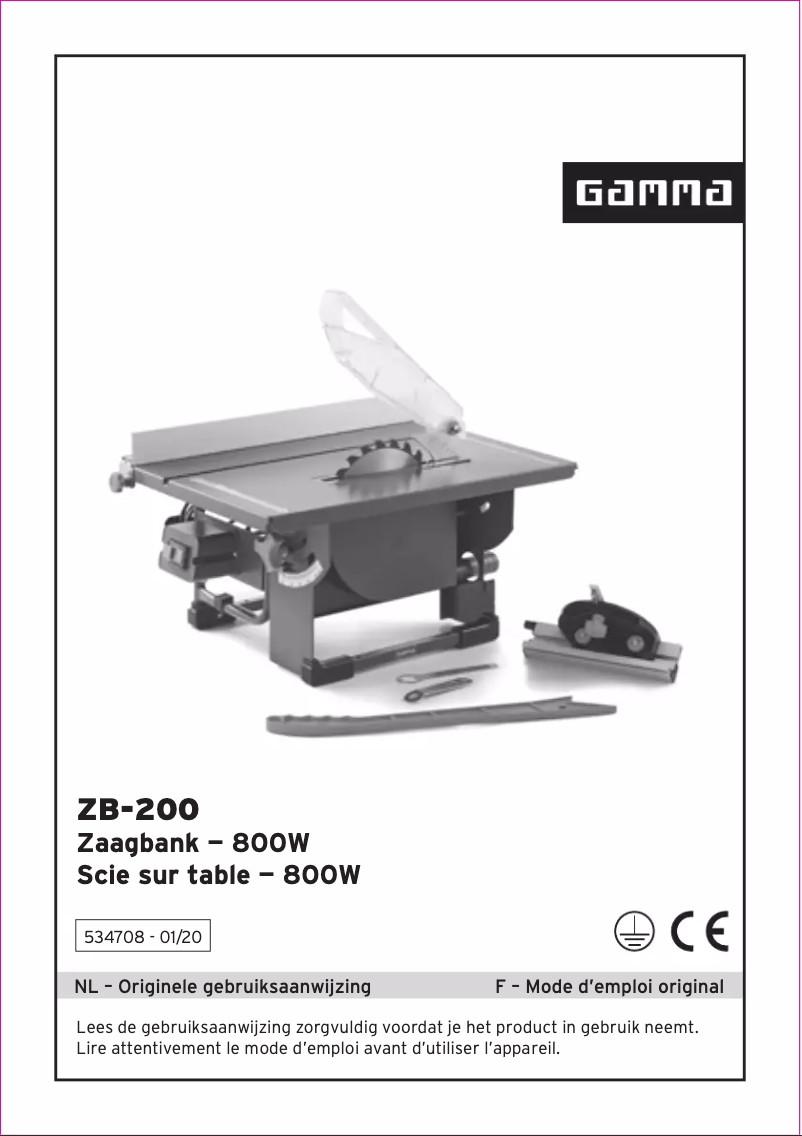Page n°1 - Manuel utilisateur Gamma ZB-200