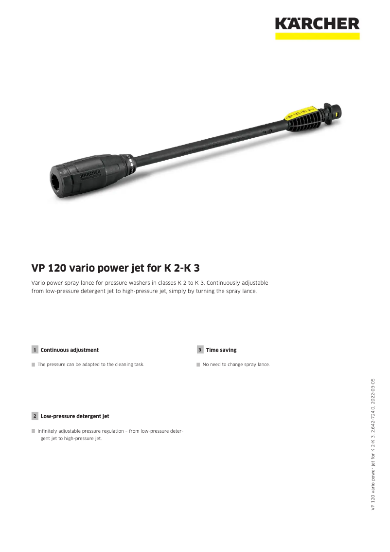 Page n°1 - Manuel utilisateur Kärcher VP 120