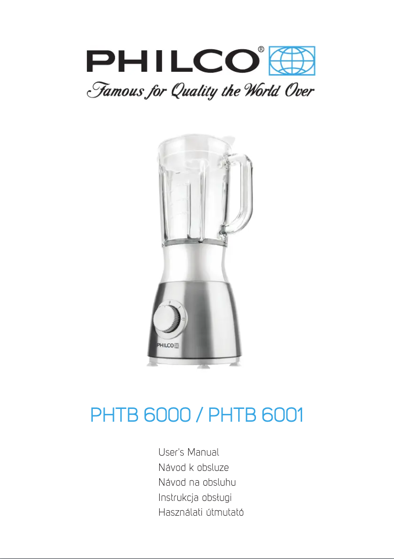 Page n°1 - Manuel utilisateur Philco PHTB 6001