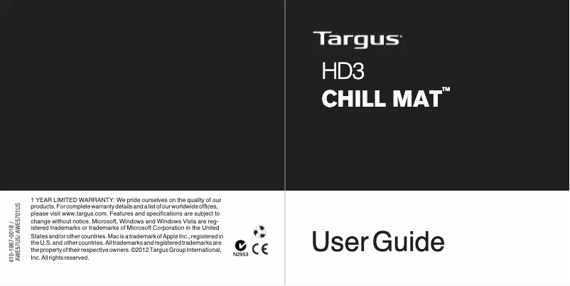 Image de la première page du manuel de l'appareil AWE57US