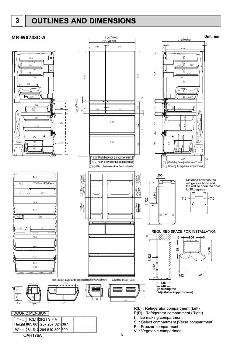 Page 1 de la notice Guide d'installation Mitsubishi MR-WX743C