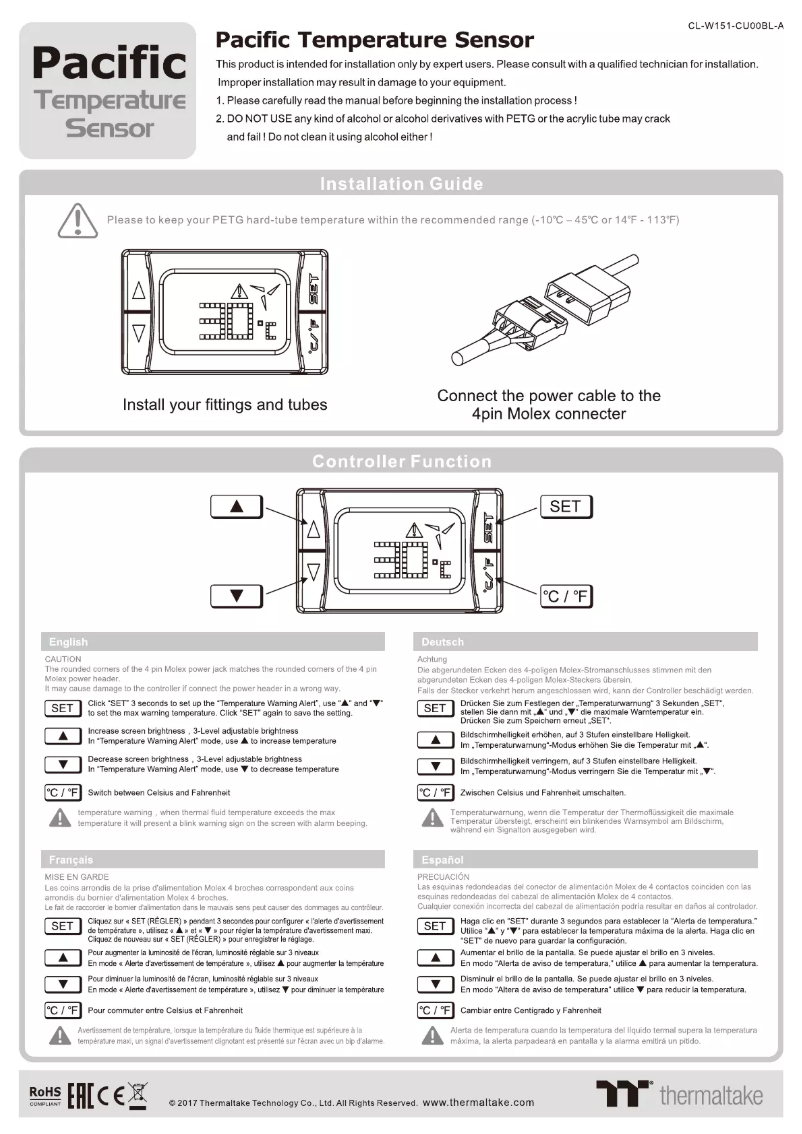 Page 1 de la notice Manuel utilisateur Thermaltake CL-W151-CU00BL-A