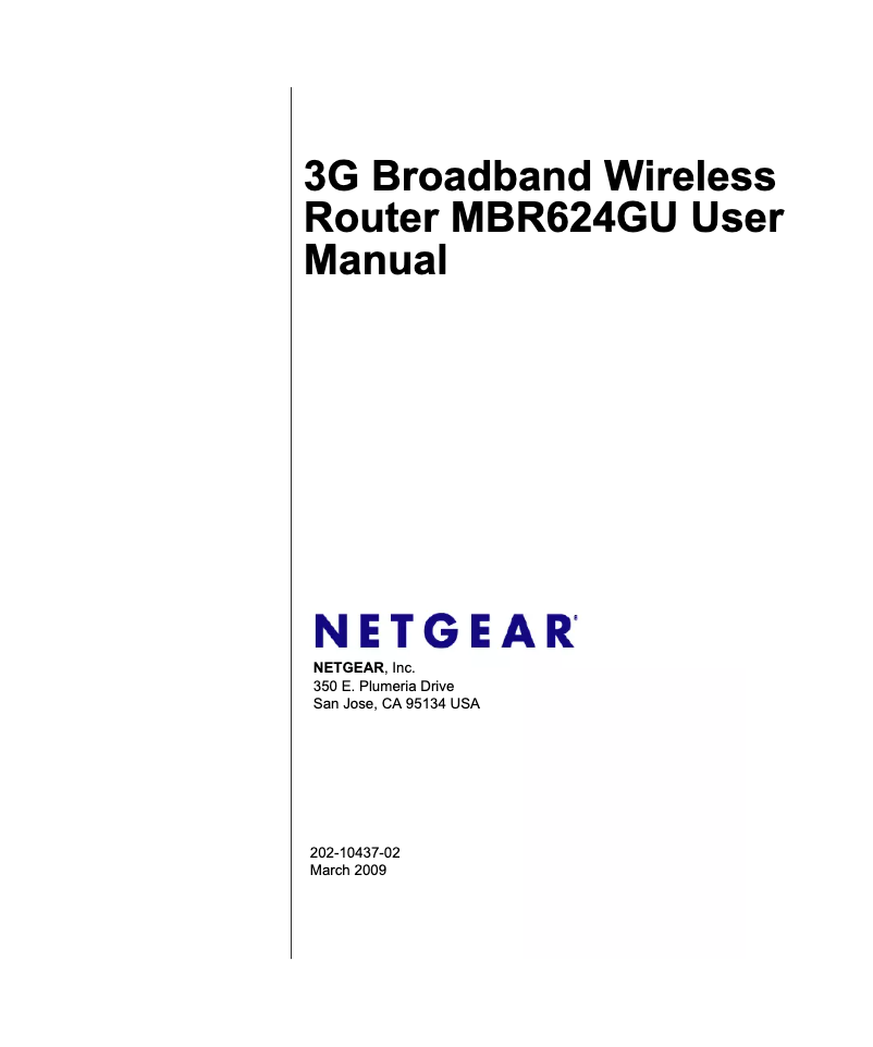 Page 1 de la notice Manuel utilisateur Netgear MBR624GU