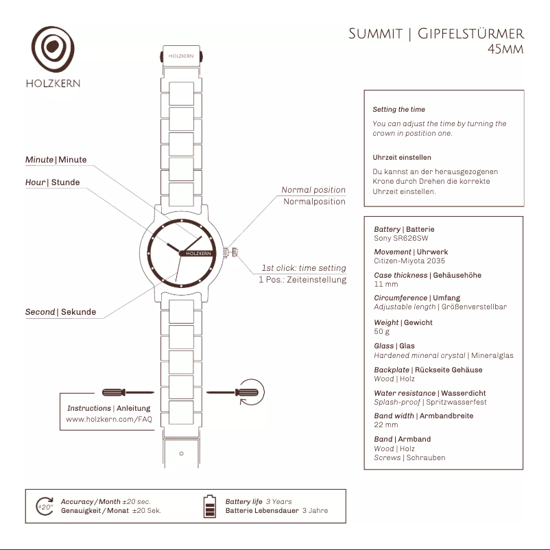 Page 1 de la notice Manuel utilisateur Holzkern Elbrus